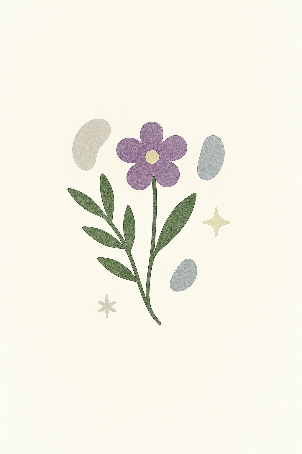 Retro Purple Flora
